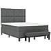 Letto con rete a doghe con materasso e panca grigio scuro 140x200 cm tessuto - Foto miniatura 8