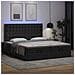 Pouf Letto con Materassi e LED Nero 180x200cm Similpelle - Foto miniatura 3