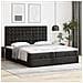 Pouf Letto con Materassi e LED Nero 180x200cm Similpelle - Foto miniatura 4