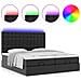 Pouf Letto con Materassi e LED Nero 180x200cm Similpelle - Foto miniatura 5