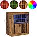 Sideboard  con luci LED Legno Invecchiato 60,5x37x67 cm - Foto miniatura 4