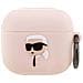 Cover Per Airpods 3 Silicone Nft Karl Head 3d Con Moschettone Pratico, Rosa - Foto miniatura 1