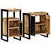 Set di mobili per il bagno 2 pcs Legno di mango solido e grezzo - Foto miniatura 3