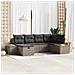 Set Divano da Giardino 6 pcs Grigio 55 x 62 x 69 cm Poly Rattan - Foto miniatura 2