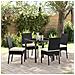 Set da Pranzo per Giardino 5 pcs Nero Poly Rattan - Foto miniatura 2