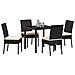 Set da Pranzo per Giardino 5 pcs Nero Poly Rattan - Foto miniatura 3