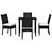 Set da Pranzo per Giardino 5 pcs Nero Poly Rattan - Foto miniatura 7