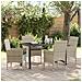 Set da Pranzo per Giardino 5 pcs Grigio chiaro Poly Rattan - Foto miniatura 2