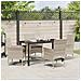 Set da Pranzo per Giardino 5 pcs Grigio chiaro Poly Rattan - Foto miniatura 4