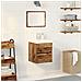 Mobile lavabo Rovere nero 41 x 39 x 62 cm Legno multistrato - Foto miniatura 2