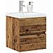 Mobile lavabo Rovere nero 41 x 39 x 62 cm Legno multistrato - Foto miniatura 3
