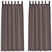 Tende con tende 2 pcs Marrone scuro 260x140cm Poliestere - Foto miniatura 1