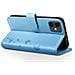 Custodia A Portafoglio Per Iphone 11 Premium Design Fiori Farfalla, Blu Chiaro - Foto miniatura 2