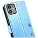 Custodia A Portafoglio Per Iphone 11 Premium Design Fiori Farfalla, Blu Chiaro - Foto miniatura 5