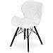 Sedia in ecopelle WAKO - Design moderno, bianca con gambe nere x2 - Foto miniatura 7