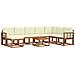 Set di divani da esterno con cuscino 9 pcs Naturale e Crema - Foto miniatura 1