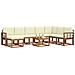 Set di divani da esterno con cuscino 9 pcs Naturale e Crema - Foto miniatura 3