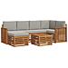 Set divani con cuscino 7 pcs Grigio Naturale e Chiaro - Foto miniatura 1