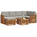 Set divani con cuscino 7 pcs Grigio Naturale e Chiaro - Foto miniatura 3