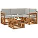Set di divani da esterno 5 pcs Grigio Naturale e Chiaro - Foto miniatura 3