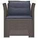 Poltrona a 1 Posto con Cuscini Aspetto Rattan PP Grigio Chiaro - Foto miniatura 3
