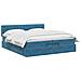 Letto ottomano con materasso Blu Scuro 200 x 200 cm Velluto - Foto miniatura 3