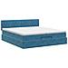 Letto ottomano con materasso Blu Scuro 200 x 200 cm Velluto - Foto miniatura 8