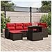 Set Divani da Giardino 7 pz con Cuscini Marrone in Polyrattan - Foto miniatura 2