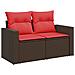 Set Divani da Giardino 7 pz con Cuscini Marrone in Polyrattan - Foto miniatura 4