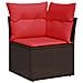 Set Divani da Giardino 7 pz con Cuscini Marrone in Polyrattan - Foto miniatura 5