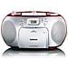 Lettore Radio FM / CD / Cassette Display LCD Colore Rosso / Silver - Foto miniatura 1