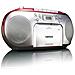 Lettore Radio FM / CD / Cassette Display LCD Colore Rosso / Silver - Foto miniatura 2