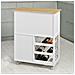 Carrello Di Servizio, Credenza In Legno, Mobile Cucina, Bianco, Fkw45-wn - Foto miniatura 4