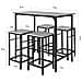 Set 5 Pezzi Tavolo Con 4 Sgabelli Mobile Bar Per Casa Stile Industriale Grigio, L100*p60*a87cm, Ogt11-hg - Foto miniatura 9