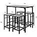 Set 5 Pezzi Tavolo Con 4 Sgabelli Mobile Bar Per Casa Stile Industriale Grigio, L100*p60*a87cm, Ogt11-hg - Foto miniatura 2