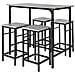 Set 5 Pezzi Tavolo Con 4 Sgabelli Mobile Bar Per Casa Stile Industriale Grigio, L100*p60*a87cm, Ogt11-hg - Foto miniatura 1