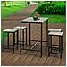 Set 5 Pezzi Tavolo Con 4 Sgabelli Mobile Bar Per Casa Stile Industriale Grigio, L100*p60*a87cm, Ogt11-hg - Foto miniatura 6