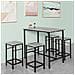 Set 5 Pezzi Tavolo Con 4 Sgabelli Mobile Bar Per Casa Stile Industriale Grigio, L100*p60*a87cm, Ogt11-hg - Foto miniatura 8