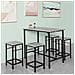 Set 5 Pezzi Tavolo Con 4 Sgabelli Mobile Bar Per Casa Stile Industriale Grigio, L100*p60*a87cm, Ogt11-hg - Foto miniatura 12