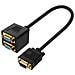 Adattatore Video Vga Maschio A 2 Vga Femmina 22 Cm Vg2vga Nero - Foto miniatura 1