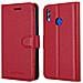 Custodia Compatibile Con Honor 8x In Rosso Carminio - Coperchio Protettiva Con Chiusura Magnetica, Funzione Stand E Tasca Per Le Carte - Foto miniatura 6