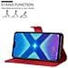Custodia Compatibile Con Honor 8x In Rosso Carminio - Coperchio Protettiva Con Chiusura Magnetica, Funzione Stand E Tasca Per Le Carte - Foto miniatura 5