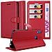 Custodia Compatibile Con Honor 8x In Rosso Carminio - Coperchio Protettiva Con Chiusura Magnetica, Funzione Stand E Tasca Per Le Carte - Foto miniatura 7
