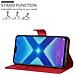 Custodia Compatibile Con Honor 8x In Rosso Carminio - Coperchio Protettiva Con Chiusura Magnetica, Funzione Stand E Tasca Per Le Carte - Foto miniatura 8