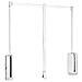 Appendiabito Saliscendi Per Armadio, Barra Appendiabiti Saliscendi, largo Regolabile 450-600mm, Colore Bianco - Foto miniatura 1