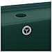 Lavabo Troppopieno Quadrato Verde Scuro Opaco 41x41cm Ceramica - Foto miniatura 3