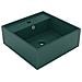 Lavabo Troppopieno Quadrato Verde Scuro Opaco 41x41cm Ceramica - Foto miniatura 1