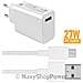 Caricabatterie Originale Da Casa Con Cavo Type C Mdy-10-el 27w White Bulk - Foto miniatura 1
