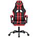 Sedia Da Gaming Con Poggiapiedi Nero E Rosso In Similpelle - Foto miniatura 7