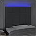 Testiera A Led Grigio Scuro 90x5x118/128 Cm In Tessuto - Foto miniatura 3